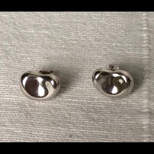 Tiffany Elsa Peretti bean earrings silver